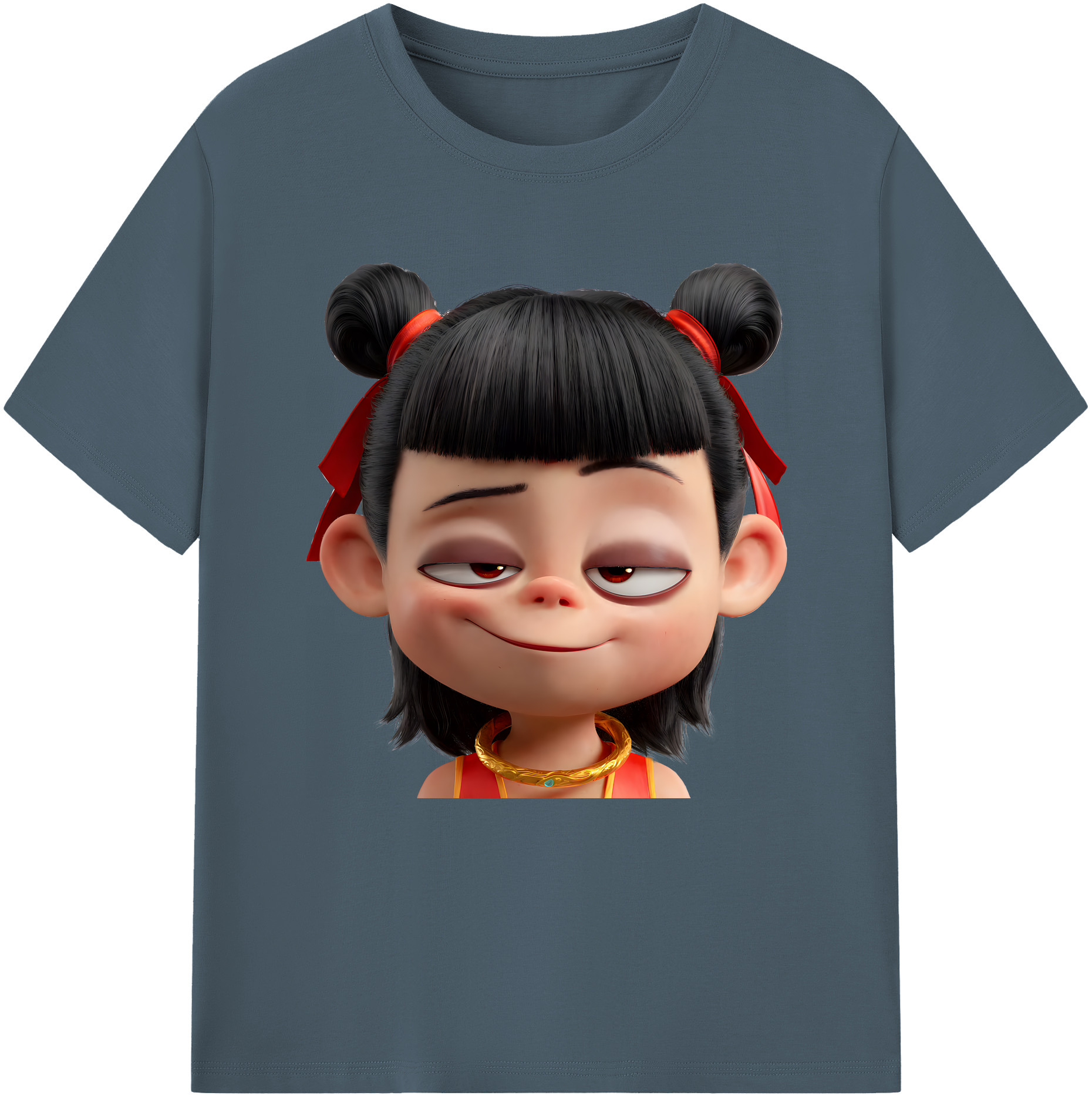 （画像用） Ne Zha 2 ナタ 魔童の大暴れ 綿100％半袖Tシャツ（フロントプリント）